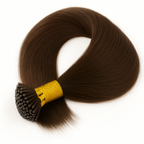 Straight I-Tip Hair Extensions - Medium Brown #4