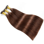 Straight I-Tip Hair Extensions - Medium Brown #4