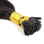 Straight I-Tip Hair Extensions - Black #1B