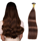 Straight I-Tip Hair Extensions - Medium Brown #4