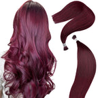 Straight I-Tip Hair Extensions - Wine Red 99J