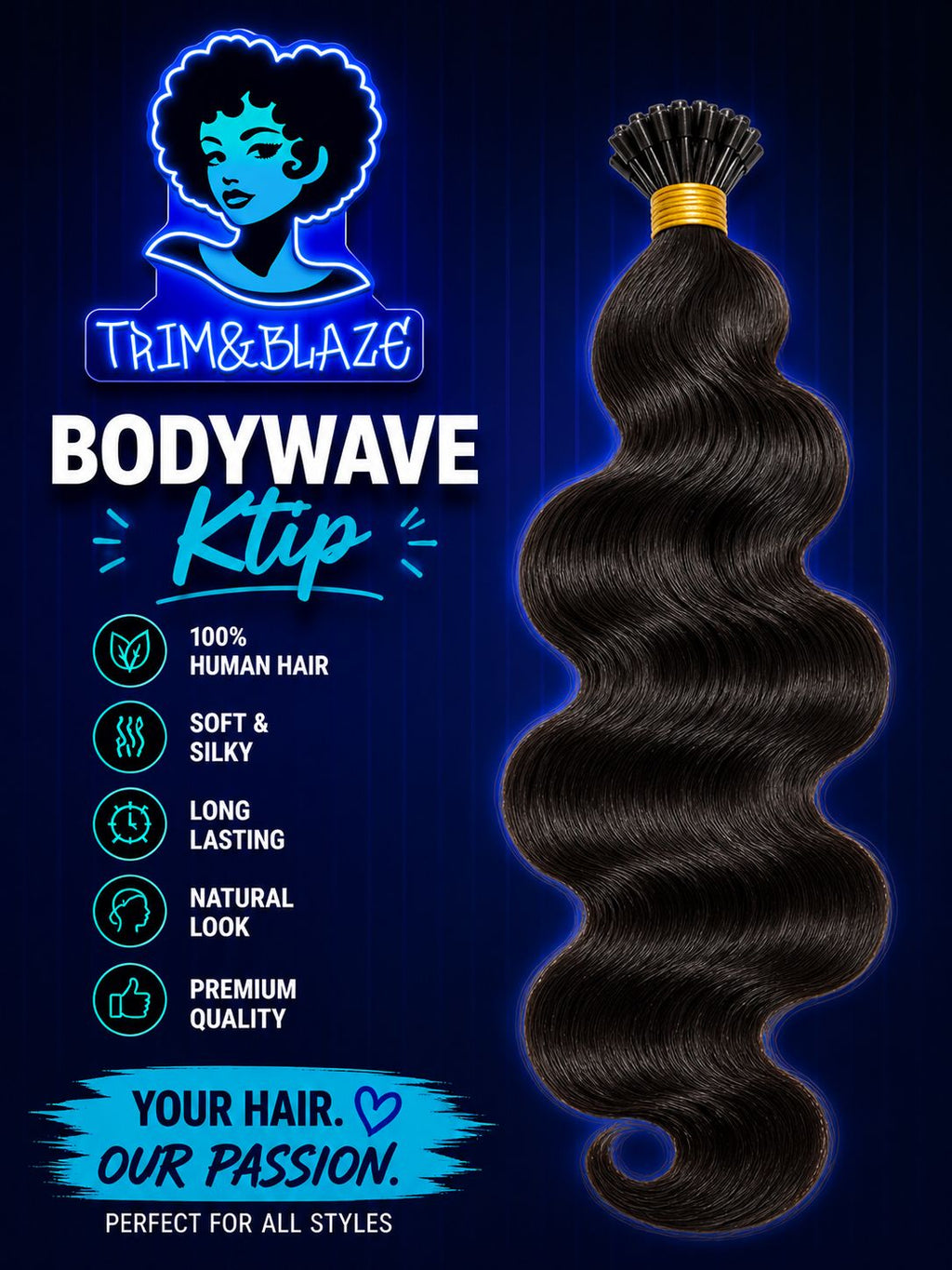 K-Tip Hair Extensions - Body Wave
