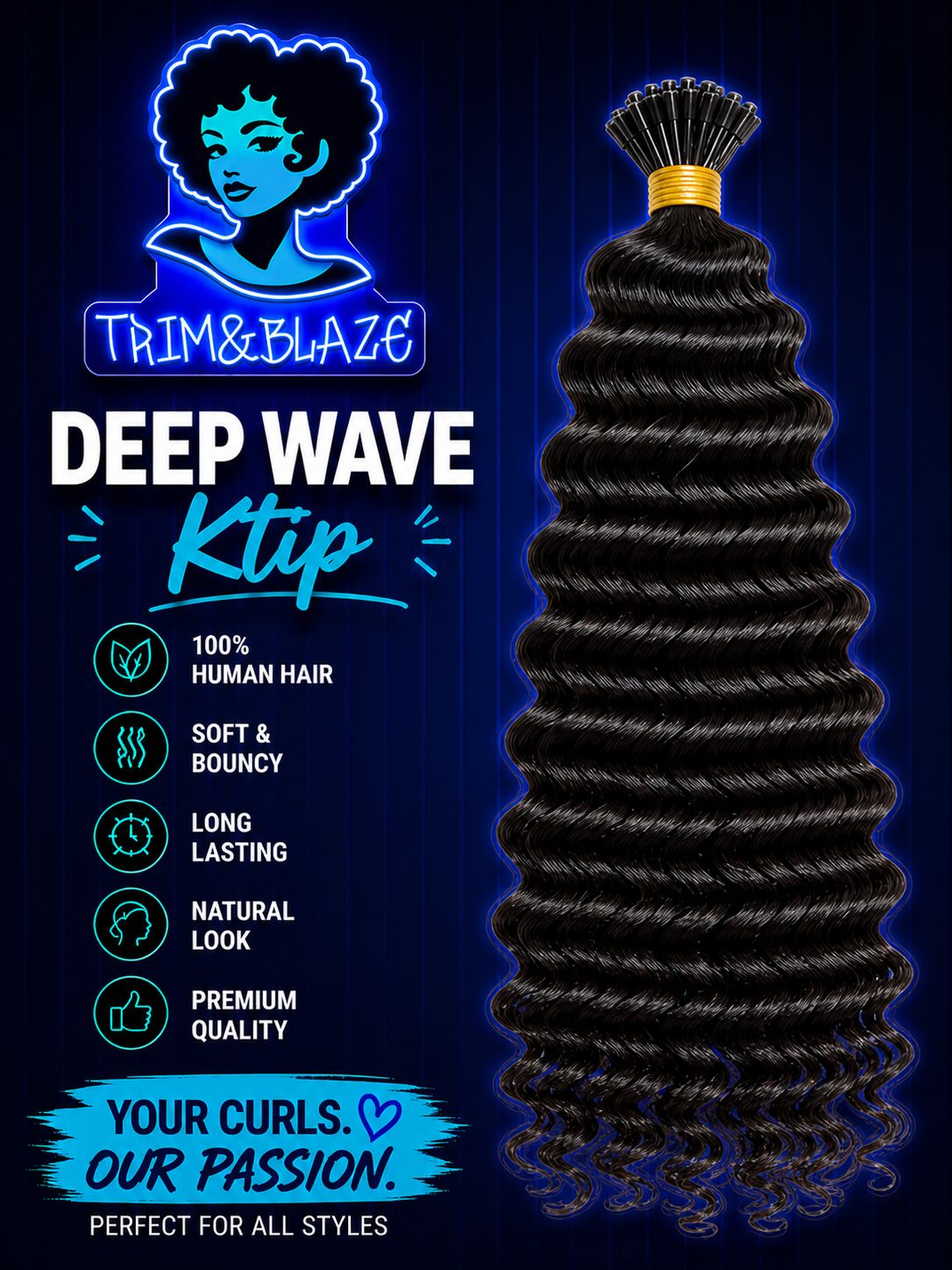 K-Tip Hair Extensions - Deep Wave