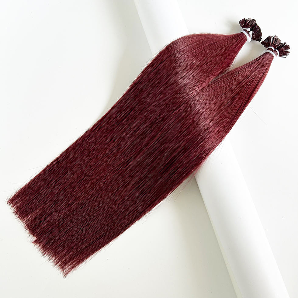Straight I-Tip Hair Extensions - Wine Red 99J